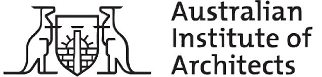 Logo of the Australian Institute of Architects with kangaroo and shield design.